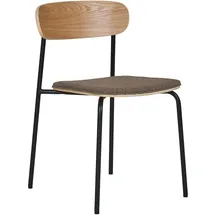 House Nordic Esszimmerstuhl Estepona Polyester braun/ schwarz 2er Set
