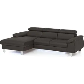 Cotta Ecksofa Komaris, Ecksofa, wahlweise mit RGB-LED-Beleuchtung und Bettfunktion/Bettkasten, braun