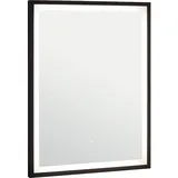 Evenes LED-Spiegel Ranelva mit Touch-Schalter, mit schwarzem Rahmen, Front/ Hintergrundbeleuchtung, 600 x 800 mm