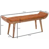 Wohnling Sitzbank Polsterbank Braun 125 x 50 x 38 cm