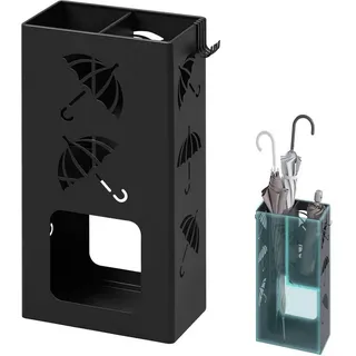 Woltu Schirmständer, Anthrazit, Metall, Rechteckig, 25x49x15 cm, Garderobe, Schirmständer
