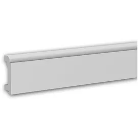 Profhome 653115 Sockelleiste Fußleiste Zierleiste Stuckleiste 2 m 200 cm x 1,6 cm x 7 cm Weiß