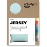 schlafgut Easy Jersey Kissenbezug 40x80 cm Petrol Light mit 100% Baumwolle, superweicher , atmungsaktiver Kopfkissenbezug