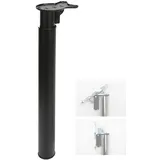 EEUK Tischfuß Metall rund, teleskop tischbein höhenverstellbar 70-120 cm tischbeine klappbar Camping Metall Möbelfuß Tischfuß Metall aus Stahl für Tischplatten(Color:Schwarz)