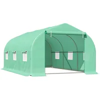 Folien Gewächshaus Foliengewächshaus Treibhaus Frühbeet Pflanzenhaus Tomatenhaus Giebeldach 450 × 300b × 205h Cm