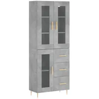 VidaXL Highboard Betongrau 69,5x34x180 cm Holzwerkstoff
