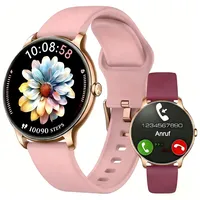 Smartwatch Damen Rund Ultra Dünn 1,32" AMOLED Touchscreen mit Telefonfunktion, Always-On Fitnessuhr Frauen mit Herzfrequenz Schlafmonitor Schrittzähler, 100+ Sportmodi IP68 Wasserdicht Android iOS