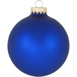 Weihnachtsbaumkugel KREBS GLAS LAUSCHA "CBK78261, Weihnachtsdeko, Christbaumschmuck, Christbaumkugeln Glas", blau, Ø:8cm, Glas, Weihnachtsbaumkugeln