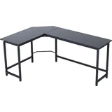 Vinsetto Eckschreibtisch höhenverstellbar Metall Schwarz 168 x 120 x 75 cm