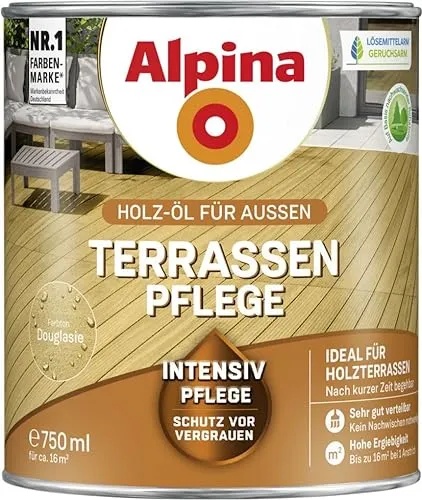 Terrassen-Pflege Öl 0,75L Holzöl zur Pflege Aussen von Alpina douglasie