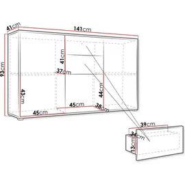 Mirjan24 Gesita K3D2SZ 141 cm Weiß