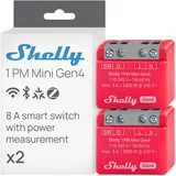 Shelly 1PM Mini Gen4 Relais - rot, 2er Pack