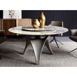 JVmoebel Esstisch Luxus Esstisch Runde Esstische Esszimmer Rund Tisch Material Holz (1-St., 1x Rundtisch), Made in Europa grau