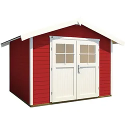 Weka Gartenhaus 122 - 28 mm schwedenrot Gartenhaus 122 - 240 x 205 cm (Gr. 1) - 50 % Rabatt auf Dacheindeckung