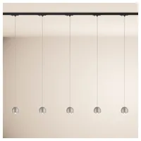 S.luce Pendelleuchte Beam LED 1-Phase-Schiene 200cm Esszimmerlampe Endeinspeiser Aluminium,