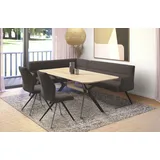 Home Affaire Eckbank »Preston«, 227x88x178 cm Strukturstoff, langer Schenkel rechts, braun (giulia 9704) + schwarz, , 21080952-0