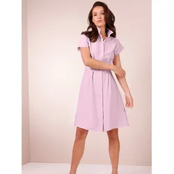 Hemdblusenkleid CREATION L PREMIUM "Modal-Kleid", Damen, Gr. 36, Normalgrößen, rosa (rosé), Strick, 90% Modal, 10% Polyester, unifarben, kurz, Kurzarm, Kleider