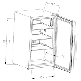 cozze Elements Getränkekühlschrank (63 l, 740 mm hoch, Schwarz)