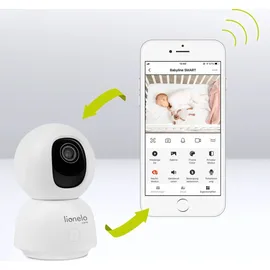 lionelo Video Babyphone Babyline View, Kamera 330° mit Smartphone-Ansicht, Drehbare, Bewegungserkennung