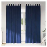 vidaXL Verdunkelungsvorhänge 2 pcs Dunkelblau 140 x 245 cm Samt