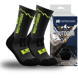TAPEDESIGN Outdoor 2.0 Antirutschsocken 003 - grey/yellow Einheitsgröße
