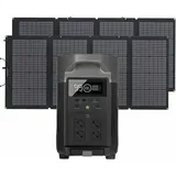 Solargenerator Delta Pro 3,6 kWh/3600 w mit 2 Solarpanel auf Balkon mit 400W, tragbares Kraftwerk für Haus, Camping, Camping im Freien, Wohnmobil und