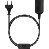 kwmobile E27 Lampenfassung mit Schalter - E 27 Fassung Schwarz mit 3,5m Netzkabel Schalter - Lampenaufhängung Pendelleuchte Hängeleuchte Lampe