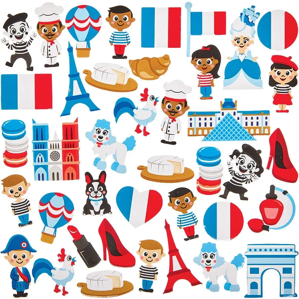 Stickers Frankreich aus Moosgummi (150 pro Set)