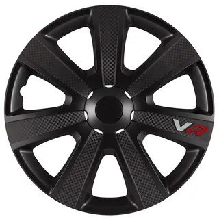 All4You Radkappen VR PRO Schwarz / 16 Zoll/Carbon Look / 4er Pack (16'' Zoll)