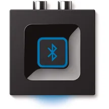 Logitech Bluetooth Audio-Empfänger, Multipoint Bluetooth, 3.5 mm & Cinch-Eingang, Pairing-Taste, 15 m Reichweite, UK Stecker, PC/Mac/Tablet/Handy/AV-Receiver/Stereoanlage - Schwarz, 1 Stück