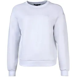 AX ARMANI EXCHANGE Damen Sweatshirt - Rundhals, Logo-Stickerei, Material-Mix Weiß M