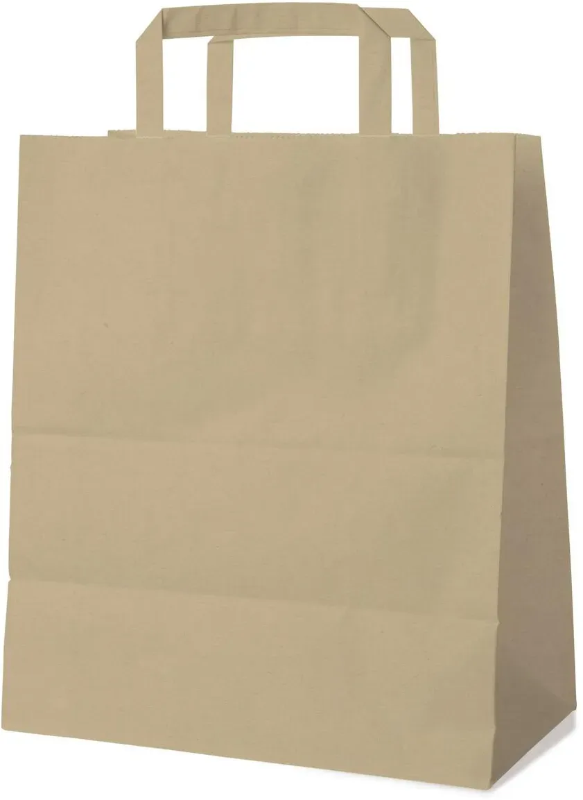 Papiertragetaschen 32 x 26 x 14 cm mit EAN-Code braun, 250 Stk.