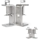 AKOLAFE 4 Stück C Klemme 65mm C Zwingen 304 Edelstahl Schraubklemme Roubste Trägerklemme Silbrige Tischklemme 37-62mm Schraubzwinge Für Holzbearbeitung, Schweißtischlerei, Tischlerei