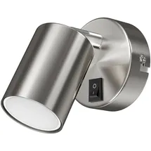 ledscom.de Wandspot WAIKA Schalter chrom matt + LED Lampe warm- weiß 3-Stufen Dimmen 500lm