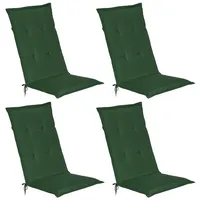 Beautissu 4er Set Hochlehner Auflagen Loft HL 120x50x6cm dunkelgrün