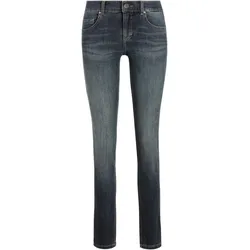 Skinny-fit-Jeans ANGELS, Damen, Gr. 42, Länge 30, grau (grauish bl), Denim/Jeans, Obermaterial: 92% Baumwolle, 6% Polyester, 2% Elasthan, casual, skinny fit lang, Jeans, mit Kontrastnähten an den Taschen