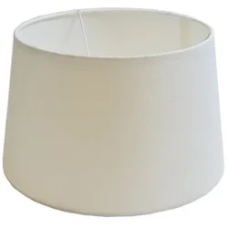 B&S Lampenschirm Lampenschirm rund aus Stoff H 18 x Ø 30 cm für Tisch - Stehlampen weiß