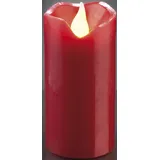 Hellum LED Wachskerze Ø 5 cm H 9,5 cm rot