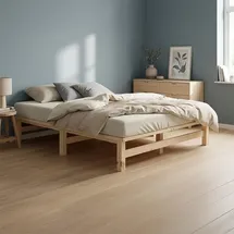 Homestyle4u Holzbett 120 x 200 cm Braun