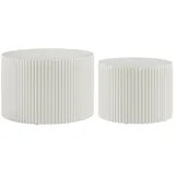 SalesFever Couchtisch 2er Set Weiß – Naturweiß