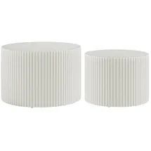 SalesFever Couchtisch 2er Set Weiß – Naturweiß