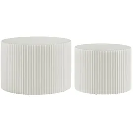 SalesFever Couchtisch 2er Set Weiß – Naturweiß