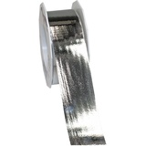 PRÄSENT C.E. Pattberg Mexico Geschenkband metallic Silber, 25 m Ringelband zum Einpacken von Geschenken, 40 mm Breite, Zubehör zum Dekorieren & Basteln, Dekoband, Anlass