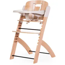 Childhome CHILDHOME, Hochstuhl für Babys, mitwachsend : von 0 Monaten bis 85KG, Inklusive Tablett, Buchenholz, Bügel, Sicherer 5-Punkt-Gurt, Unsichtbare Schrauben, Evosit Natur Beige