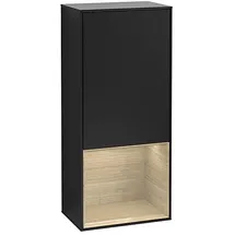 Villeroy & Boch Villeroy und Boch Finion Seitenschrank F550PCPD 41,8x93,6x27cm, rechts, Regal unten Oak Veneer, Black matt lacquer
