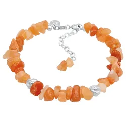 Elli PREMIUM Aventurin Braun Kiesel Steine Bead 925 Silber 16 Damen 