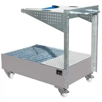 Bauer Südlohn Fahrbare Auffangwanne mit Lochplattenwand LPW 200-4, feuerverzinkt