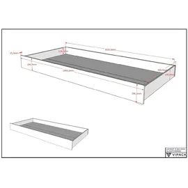 Vipack Halbhochbett SAM 90 x 200 cm Eiche braun