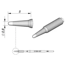 Lötspitze Serie C105, Rundform, C105107/ø0,8mm, gerade