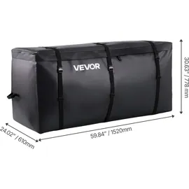 Vevor Gepäckträgertasche für Anhängerkupplung aus wasserdichtes 840D-PVC (0,71 m3), Gepäcktasche zur Aufbewahrung auf der Ladefläche von Lkws mit verstärkten Gurten für PKW SUVs Vans Schwarz